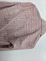 New Men’s Tem Tex Pink Multicolor Stripe Long Sleeve Pearl Snap 14.5 Small M-99
