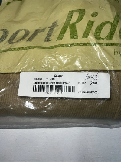 New Women’s Sport Riders Tan English Breeches. #041565 28-R  A-156