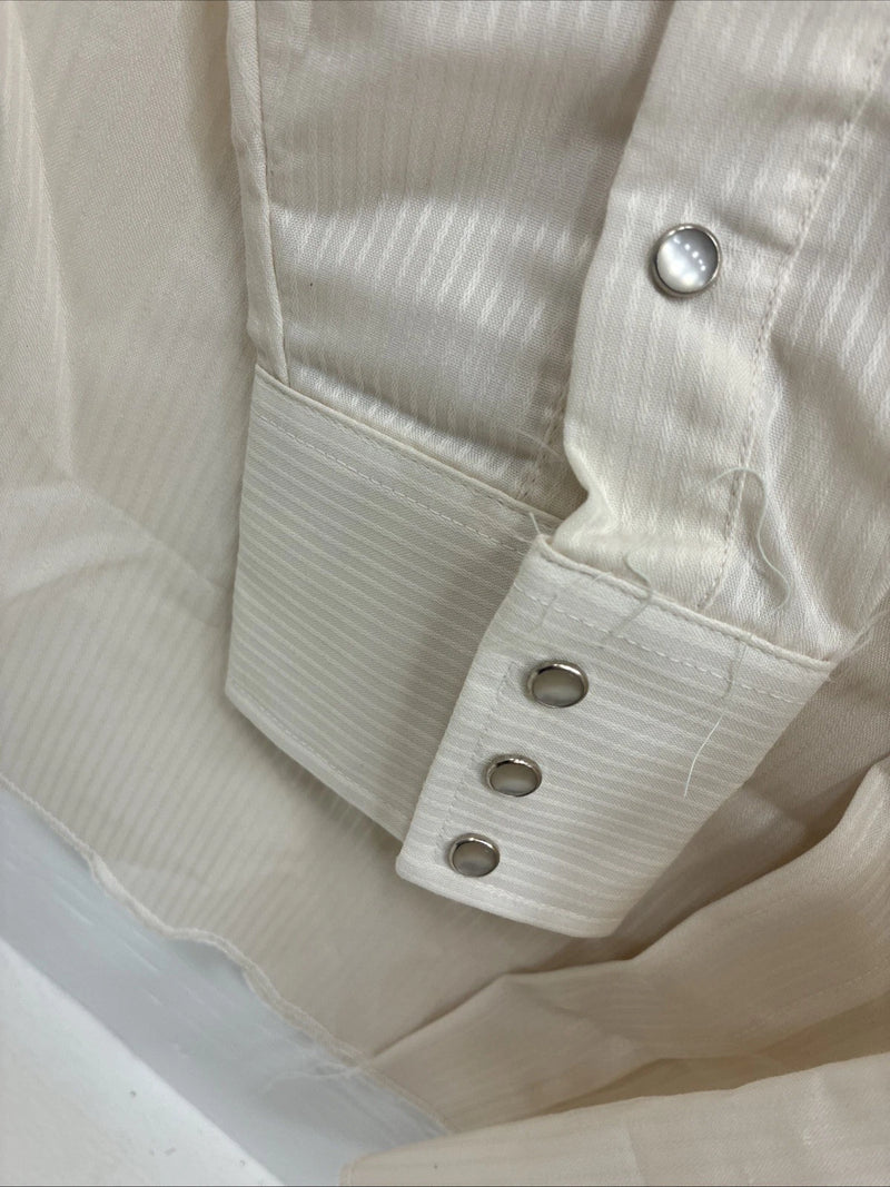 New Men’s Panhandle Slim Golden Stripe Long Sleeve Pearl Snap 15.5 Medium K-98