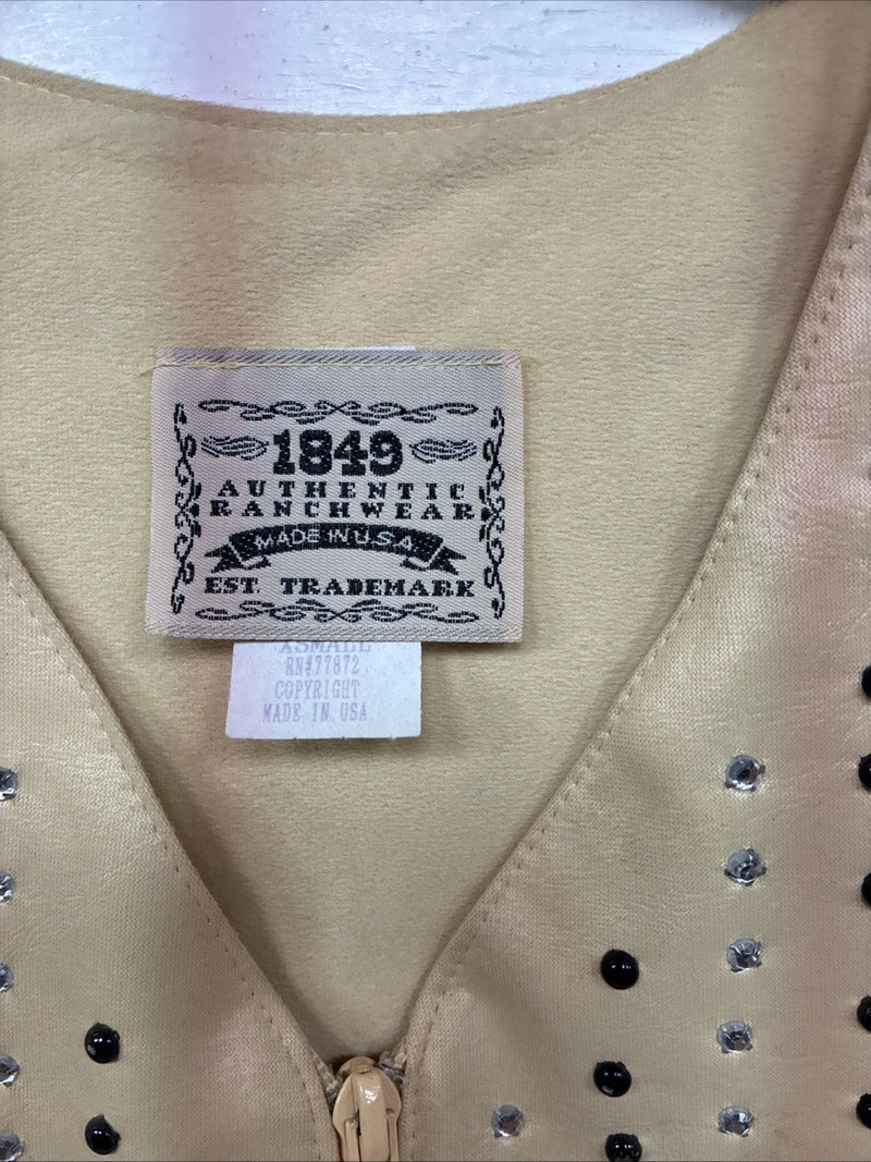 New Kids 1848 RanchWear Yellow Gem Zip Up Vest Sleeveless Size XS TT-110