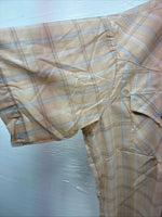New Men’s ELY Cattleman Orange Plaid Short Sleeve Pearl Snap Large X-61
