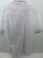 New Men’s ELY Cattleman White Short Sleeve Simple Pearl Snap 18.5 2XL F-79