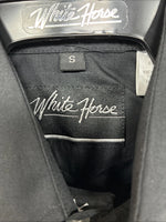 New Kids White Horse Black Long Sleeve Pearl Snap Size Small YY-67