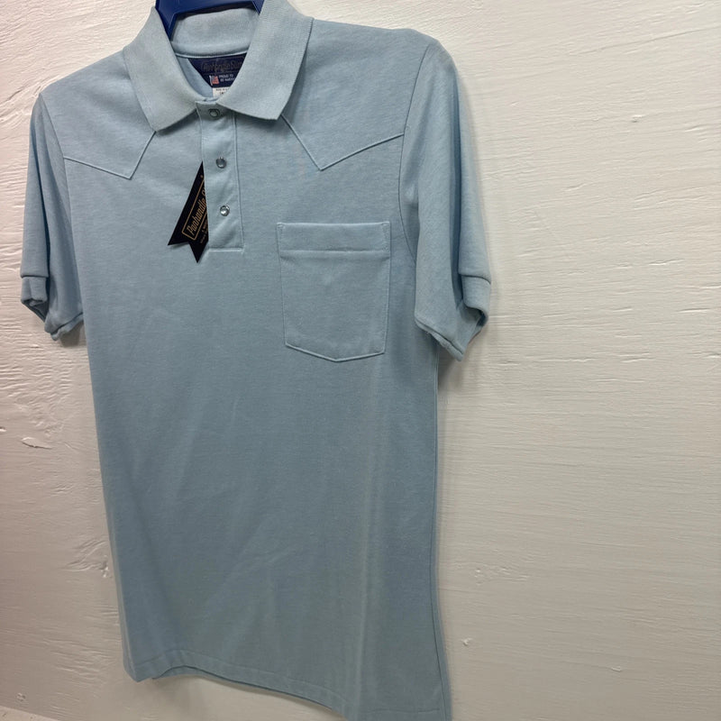 New Men’s Panhandle Blue short sleeve polo Small B-63