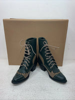New Youth Green Lace Up Capezio Cowboy Boots. L 455 5 M. 2-169