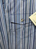 New Kids ELY Classic Blue Stripe Long Sleeve Button Up Large CC-85