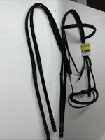 New Camelot Black Leather Oversize Dressage Bridle #160507 BB-44