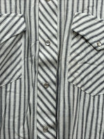 New Men’s Champion Western White Grey Strip Long Sleeve Pearl Snap 3XL E-55