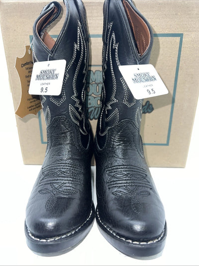 New Children’s Black Smoky Mountain Cowboy Boots. 1117 C 9.5 9 1/2. 24-35