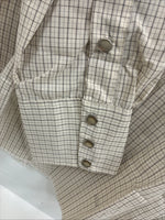 New Men’s Circle S Tan Plaid Long Sleeve Pearl Snap 15 X 34 Medium K-80
