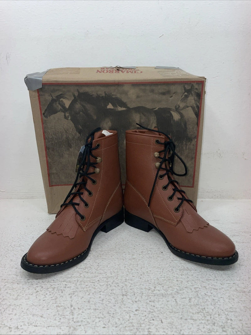 New Kids Brown Lace Up Cimarron Cowboy Boots. 2210100 12.5 12 1/2 D. 23-18