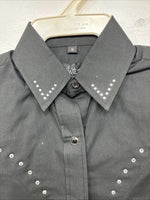 New Kids White Horse Black Gem Long Sleeve Pearl Snap Small MM-48