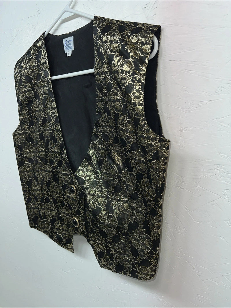New Women’s Congress Classics Gold Black Western Show Vest Large E-606