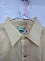 New Men’s Mesquite Yellow Long Sleeve Pearl Snap 16 X 35 Large CC-67