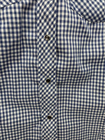 New Women’s Dickson Jenkins Blue Checker Long Sleeve Pearl Snap Size 32 MM-92