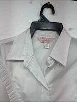 New Women’s H Bar C White Long Sleeve Pearl Snap Size 38 YY-115