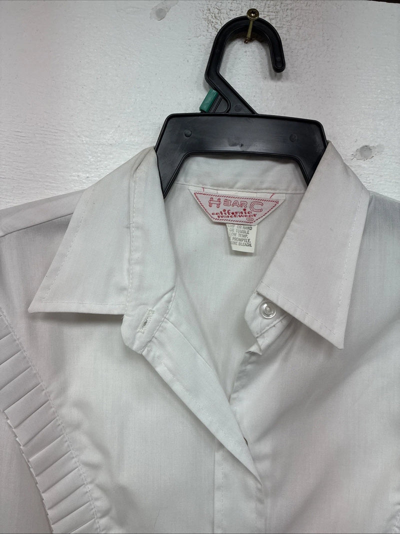 New Women’s H Bar C White Long Sleeve Pearl Snap Size 38 YY-115
