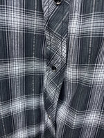 New Women’s Cumberland Gray Plaid Long Sleeve Pearl Snap XL LL-7