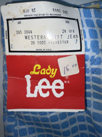 New Vintage Blue Checkered Lee Polyester Pants #2652644 VV-75
