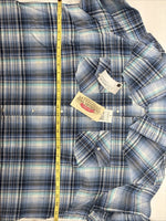 New Women’s Cumberland Blue Plaid Long Sleeve Pearl Snap 3XL GG-48