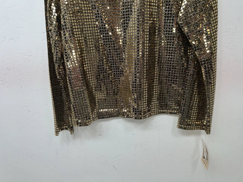 New Women’s 1849 Authentic Ranchwear Gold Half Zip Show Shirt XS UU-40