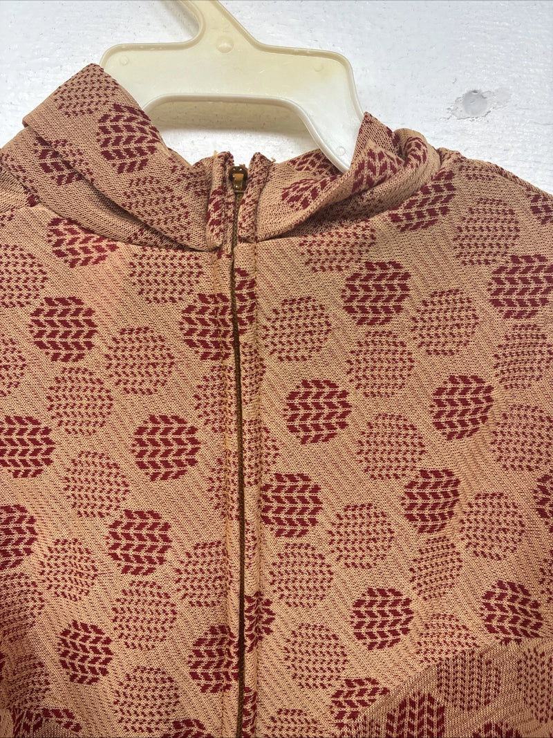 New Women’s Miller Tan Red Design Long Sleeve Zip Up Show Shirt Medium TT-105