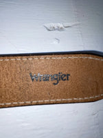 New Brown Genuine Leather Wrangler Stripes And Pendent 34” Belt #621026 Z-146