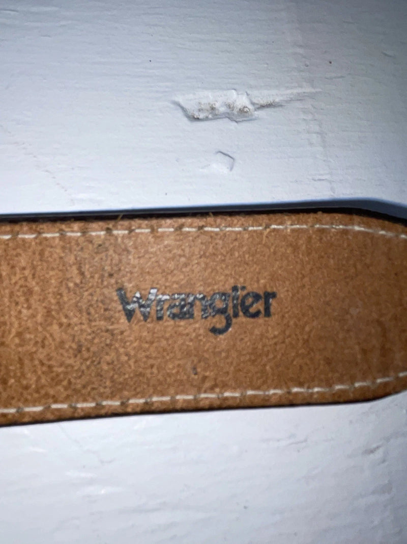 New Brown Genuine Leather Wrangler Stripes And Pendent 34” Belt #621026 Z-146