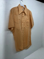 New Men’s Orange Permanent Press Short Sleeve Button Up Shirt. 15.5 M S-16