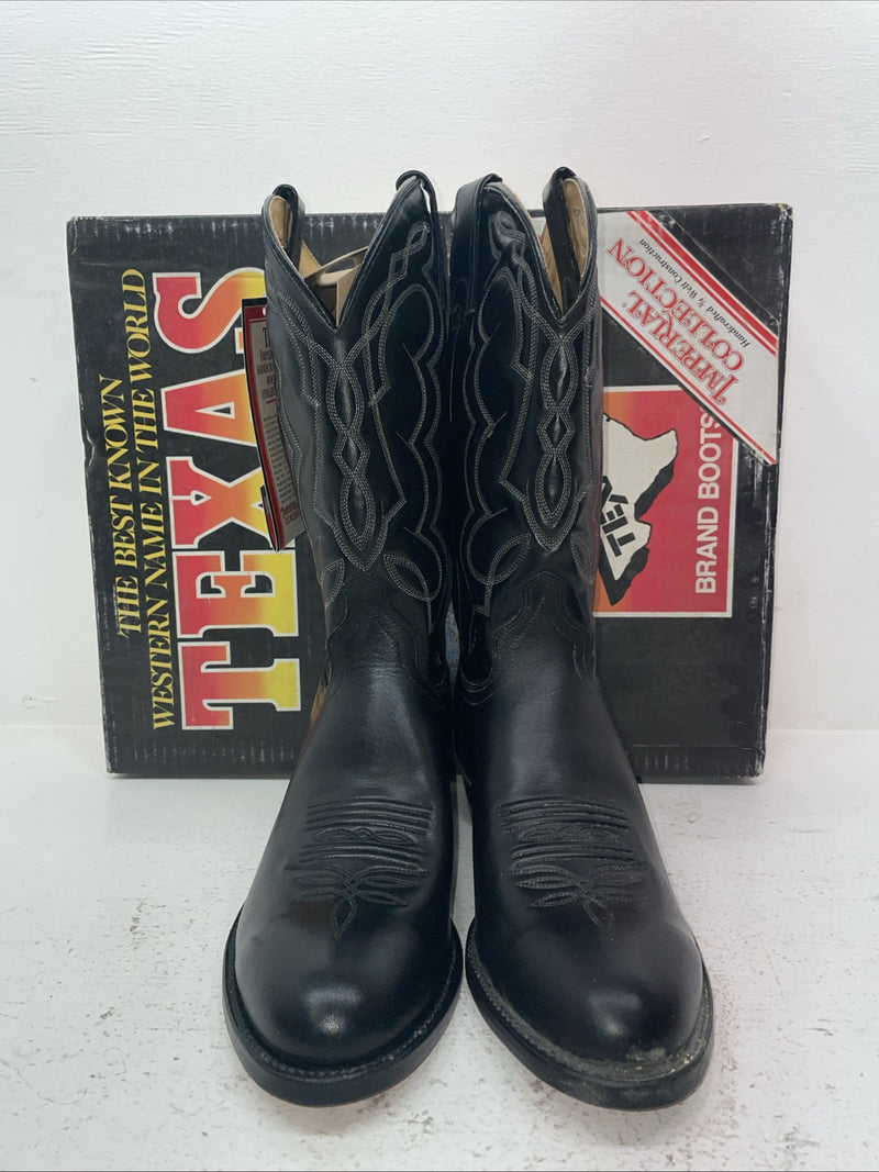 New Men’s Black Texas Imperial Cowboy Boots. M 610 10 D. 7-25
