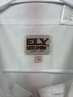 New Men’s ELY Cattleman White Designed Long Sleeve Pearl Snap 17 X. 35 XL R-34