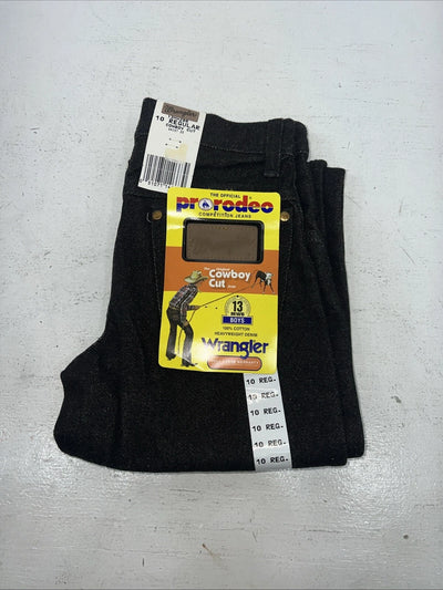 New Boys Black Wrangler Pro Rodeo Cowboy Cut Denim Jeans. 10/25 Regular C-24