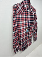 New Women’s Panhandle Slim Red Plaid Long Sleeve Pearl Snap Size 32 KK-67