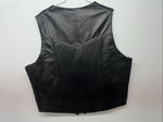 New Men’s Black Western Express Leather Biker Vest XL Q-603
