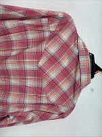 New Women’s Cumberland Pink Plaid Long Sleeve Pearl Snap Medium KK-109