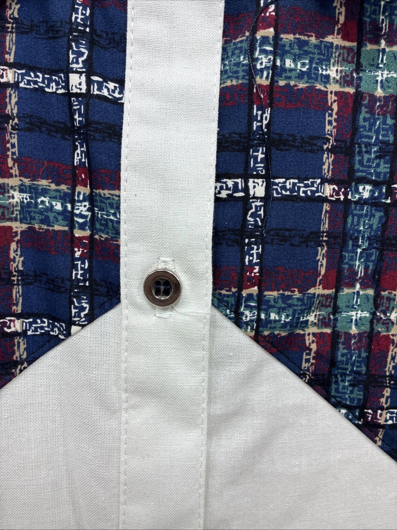 New Men’s Cowboy Threads White Multiple Color Long Sleeve Button Up Medium K-21
