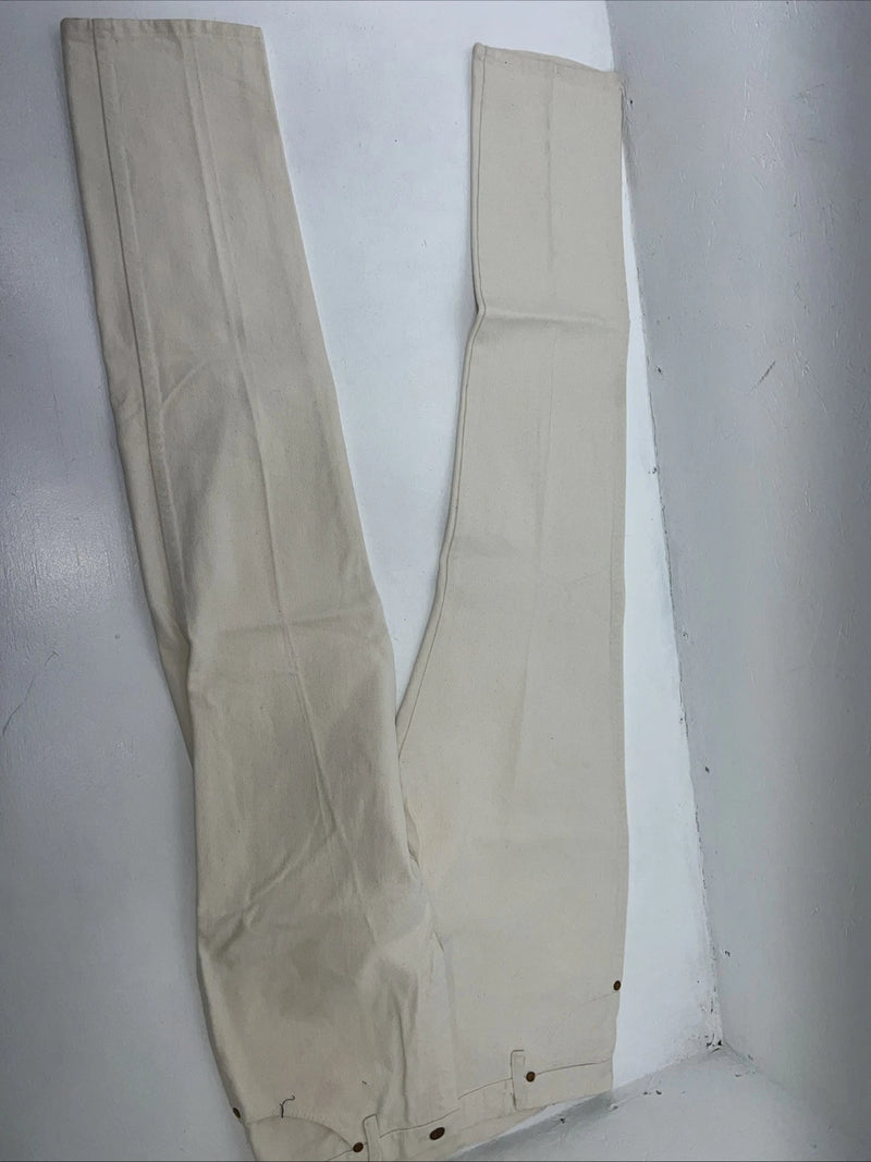 New Women’s Cowboy Cut White Denim Jeans. 15x34 J-8