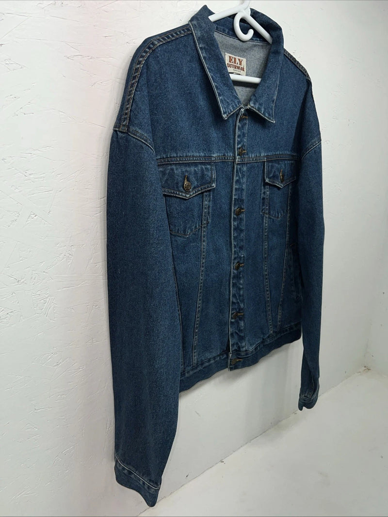 New Men’s ELY Outerwear Denim Long Sleeve Jacket XL S-603