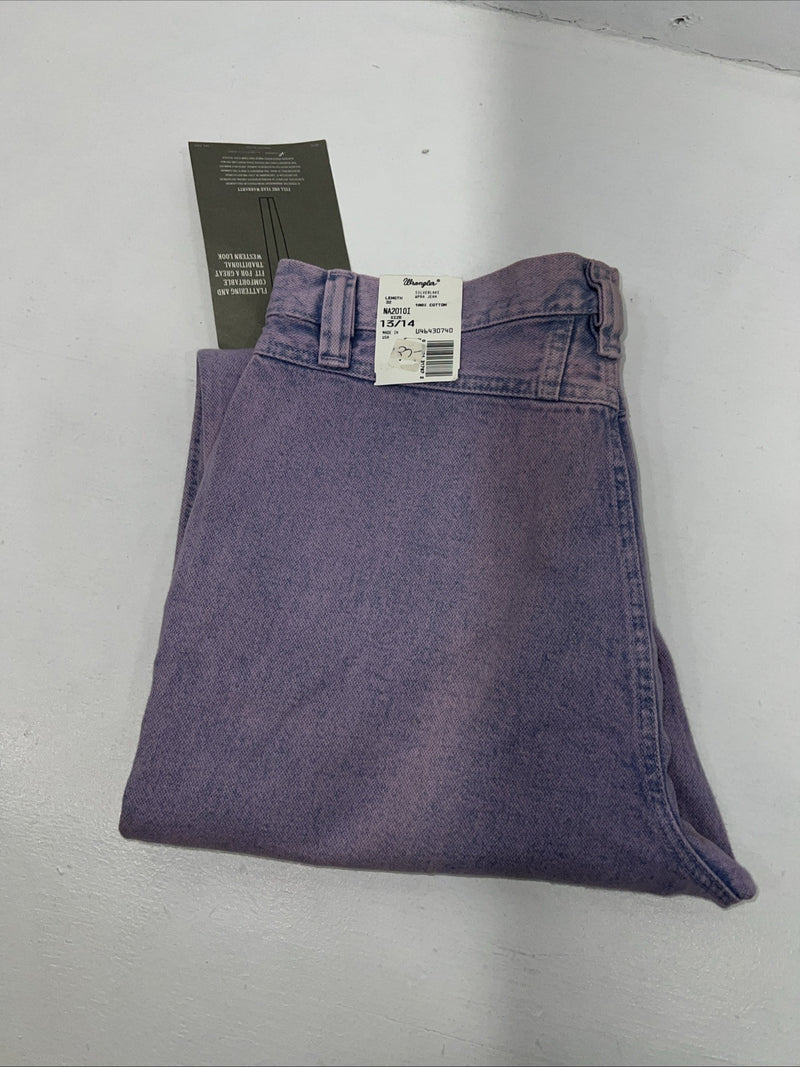 New Women’s Purple Wrangler Silverlake Relaxed Fit Denim Jeans. 13/14x32 Q-3