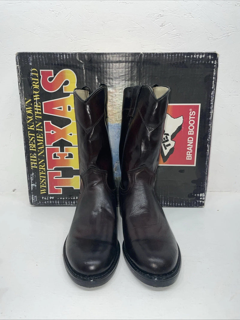 New Men’s Cherry Black Texas Brand Cowboy Boots. 6853 8 D. 1-124