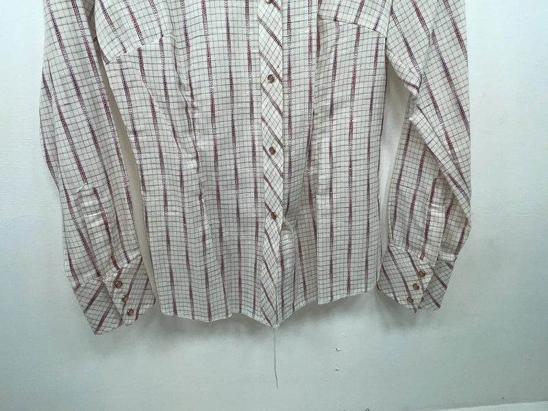 New Women’s White Striped DR Westerns Long Sleeve Button Up Shirt 3B-86