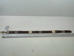 New Brown Genuine Leather Circle Y Stitched Stripes 34” Belt #8512 JJ-9