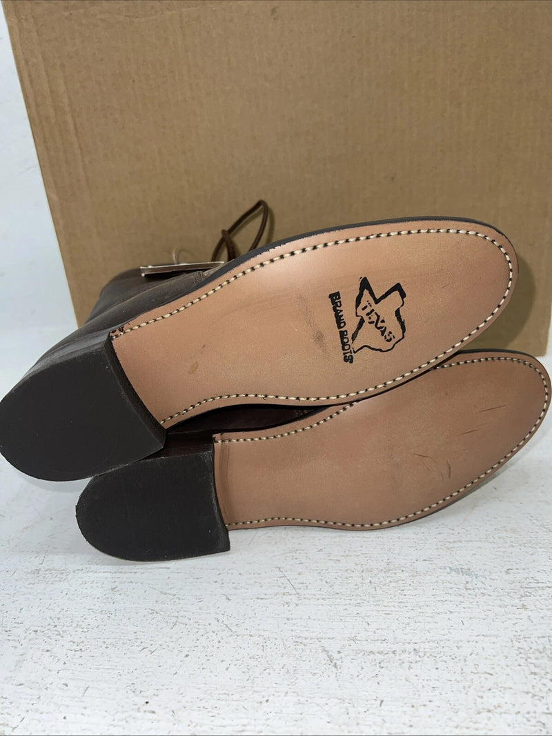 New Women’s Brown Lace Up Texas Brand Cowboy Boots. 4471 7.5 7 1/2 M. 17-45