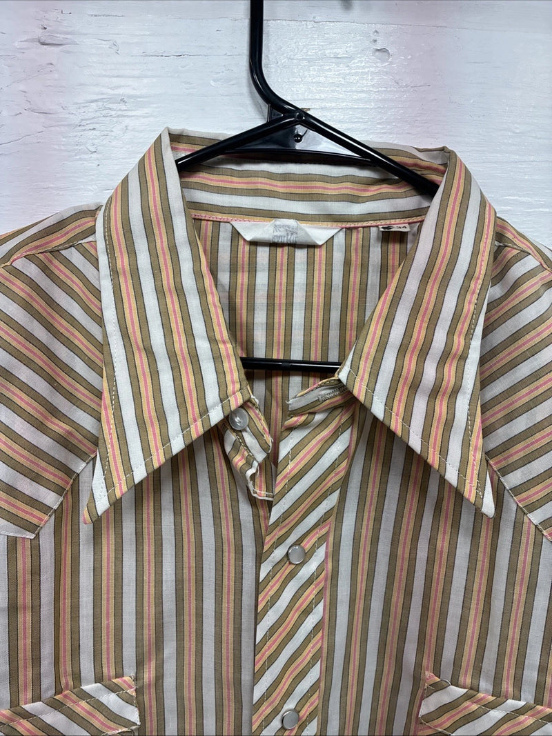 New Men’s Trail Ridge Multicolor Stripe Long Sleeve Pearl Snap 2XL O-22