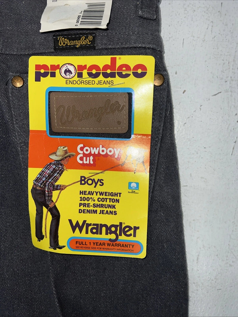 New Boys Grey Wrangler Pro Rodeo Cowboy Cut Denim Jeans. 11/23 1/2 C-5