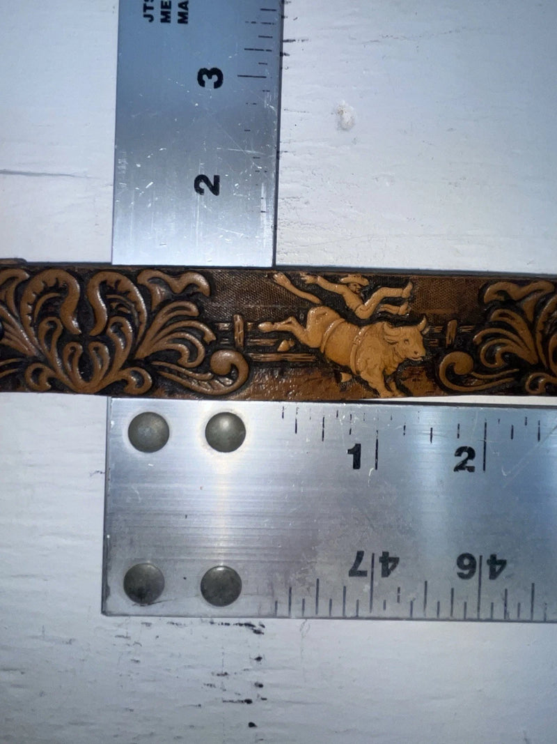 New brown Genuine Leather Chambers Tooled 24” Belt #5442 NN-50
