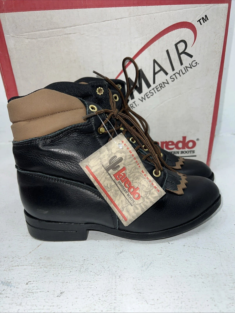 New Woman’s Brown Lace Up Laredo Cowboy Boots. 28 340 6.5 6 1/2 M. 18-12