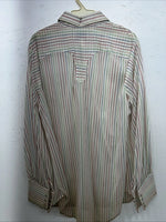New Men’s Rainbow Striped Rockmount Ranchwear Pearl Snap Long Sleeve M I-39