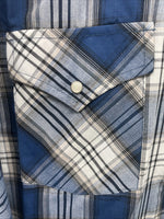 New Men’s ELY Cattleman Blue Long Sleeve Pearl Snap 3XL E-23