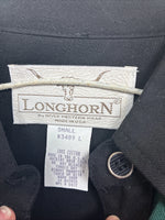 New Teens Longhorn Green Black Death Long Sleeve Button Up Large V-83